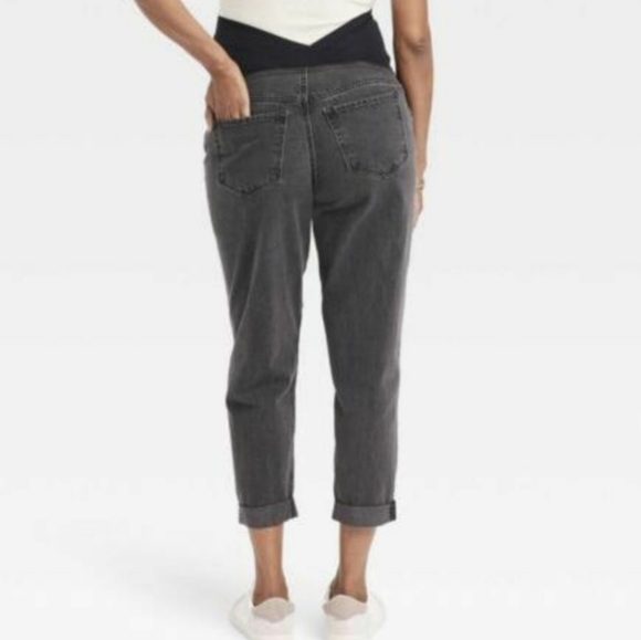NEW WOMEN'S ISABEL MATERNITY BY INGRID AND ISABEL DENIM BOYFRIEND JEANS - Picture 10 of 11